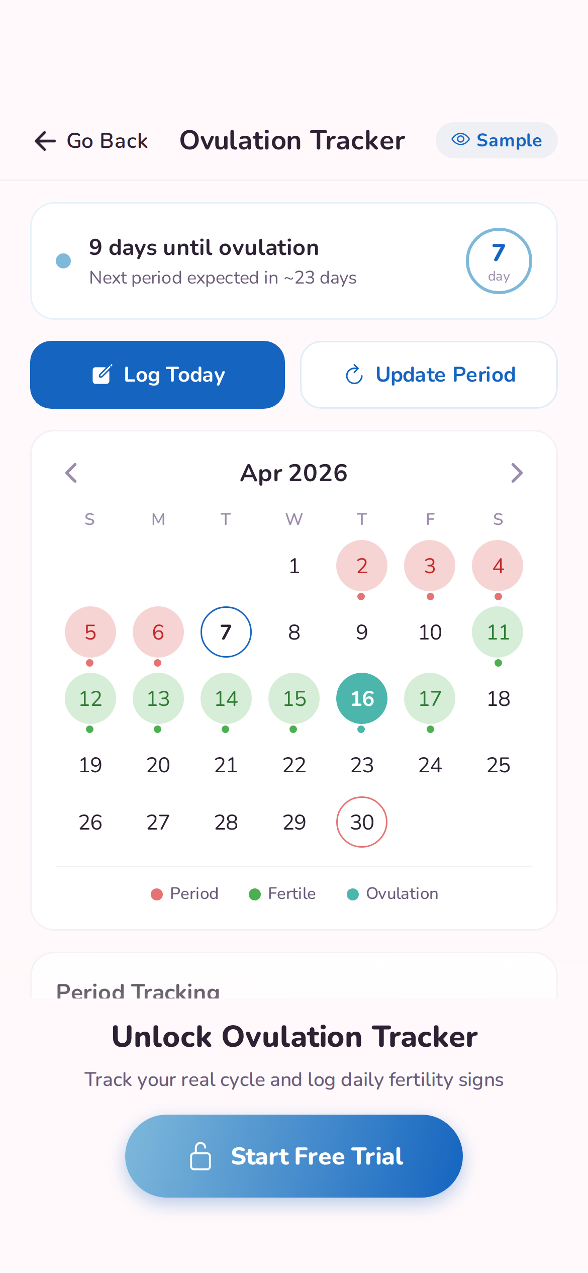 TTC Center — cycle and ovulation tracking