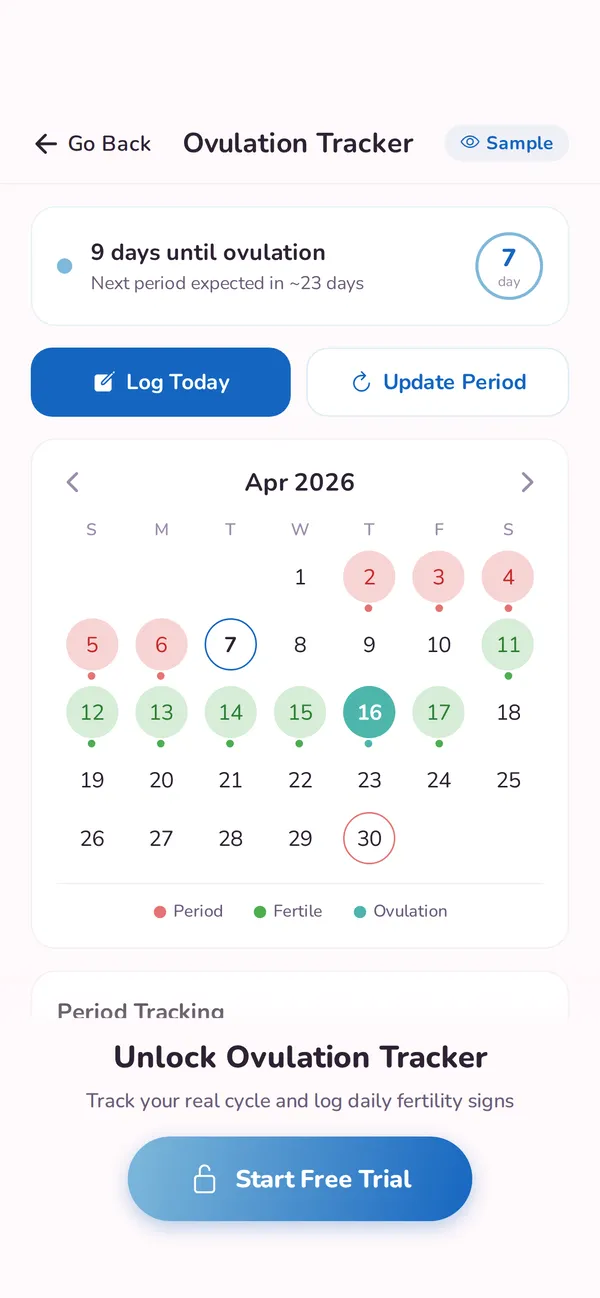 TTC Center — cycle and ovulation tracking