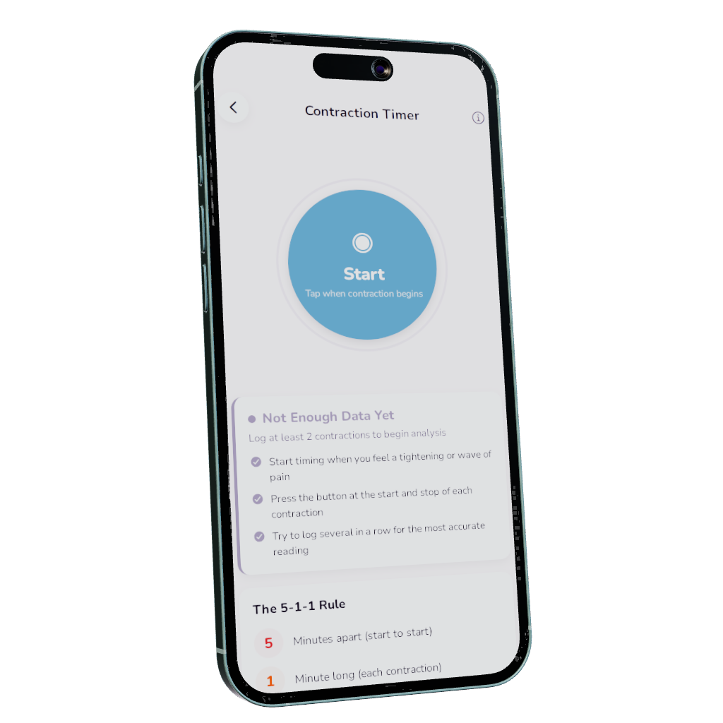 Contraction Timer — Nesting Co. app preview.