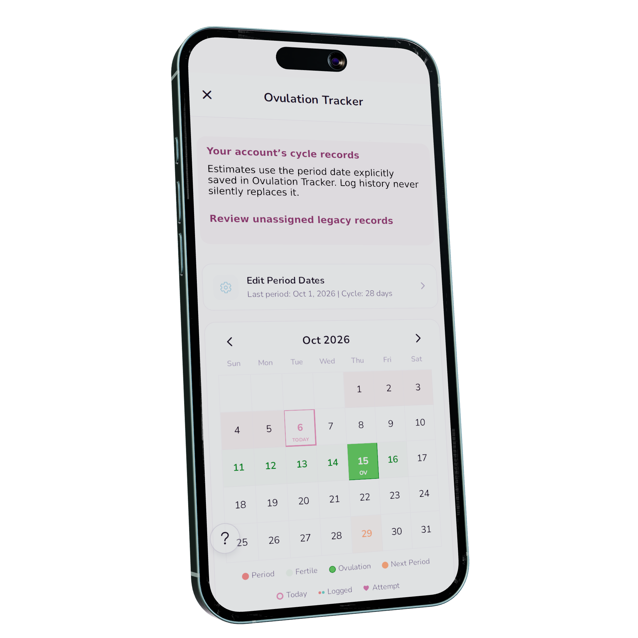 Nesting Co. trying-to-conceive and cycle-tracking dashboard.